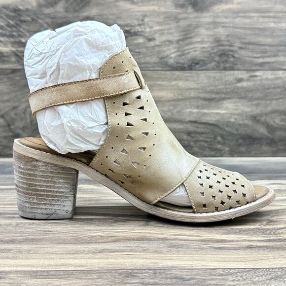 NIB Roan by Bed Stu Christine P 8 Nubuck Open Toe Ankle Strap Perforated Sandal - Picture 6 of 14